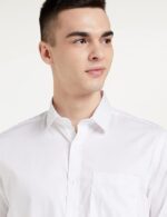 Symbol White Formal Shirt for Men | Solid Cotton | Full Sleeve Regular Fit (Plus Sizes Available)