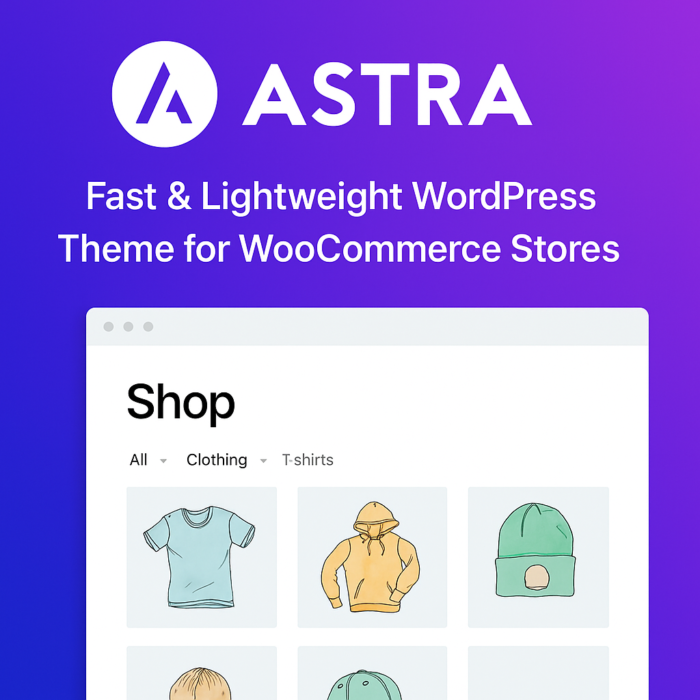 Astra WooCommerce Theme – Best WordPress Template for Online Shops Astra is one of the fastest and most flexible WordPress themes designed specifically for WooCommerce stores. Trusted by over 2 million users, Astra helps you build beautiful, high-converting eCommerce websites without touching a line of code. Built for performance, Astra is fully responsive, SEO-optimized, and loads in under 0.5 seconds — ensuring a smooth experience for your visitors on any device. Whether you're launching a fashion boutique, electronics shop, furniture store, or digital marketplace, Astra offers pixel-perfect design and unmatched customization. Take control of your store layout with full compatibility for page builders like Elementor and Gutenberg. Astra also supports advanced WooCommerce features like product quick view, infinite scroll, grid/list views, off-canvas sidebar, and more — all designed to improve user experience and boost sales. Astra’s extensive library of starter templates means you can launch your store in minutes, not days. Each template is professionally designed, mobile-friendly, and conversion-optimized, so you can focus on growing your business. Whether you're a beginner or a pro, Astra is the ideal WordPress theme to power your WooCommerce store with speed, style, and success.